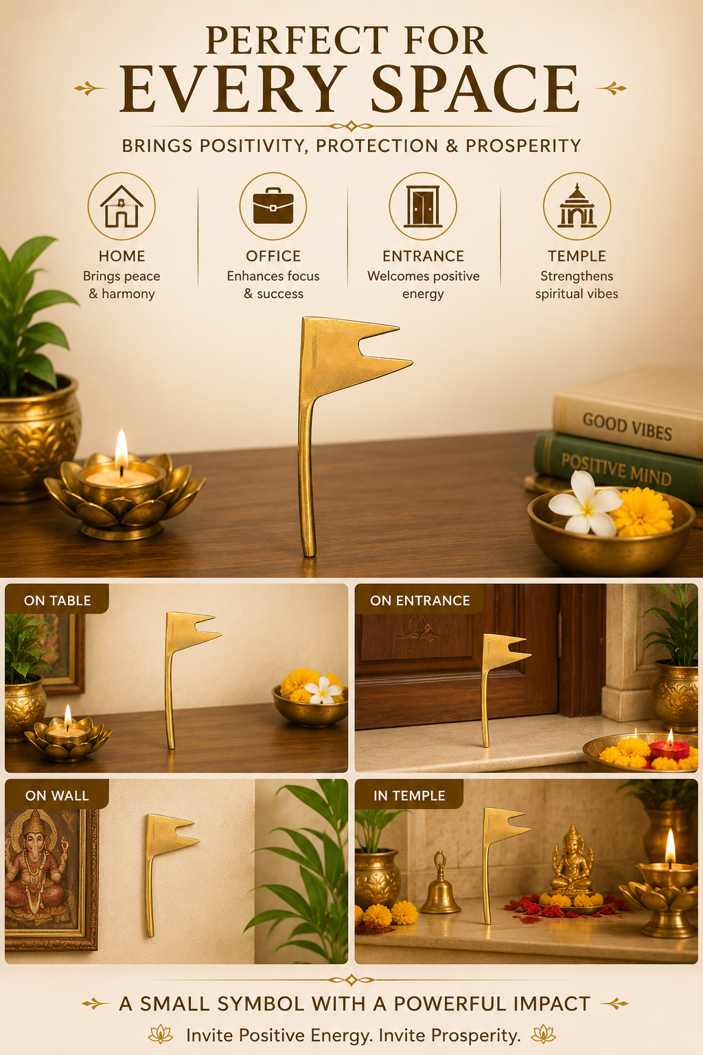 BRASS DHAVJA DIGPAL SHASTRA STATUE
