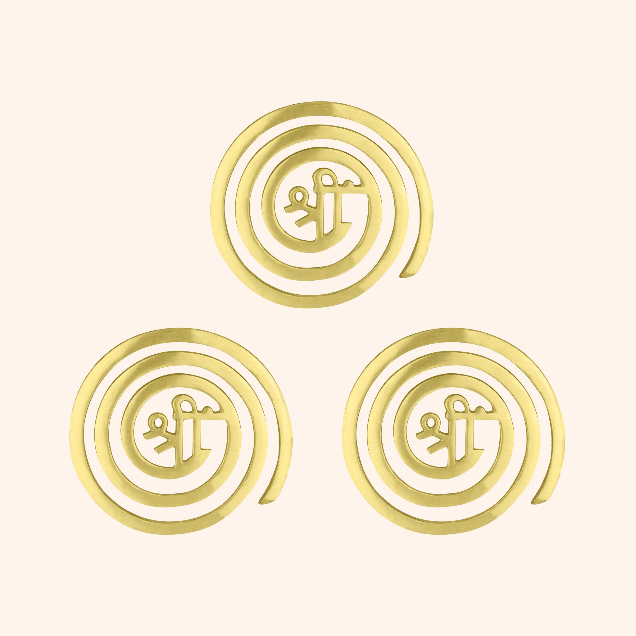 VASTU VARDAN BRASS SHREE HELIX 6 INCH PACK OF 3