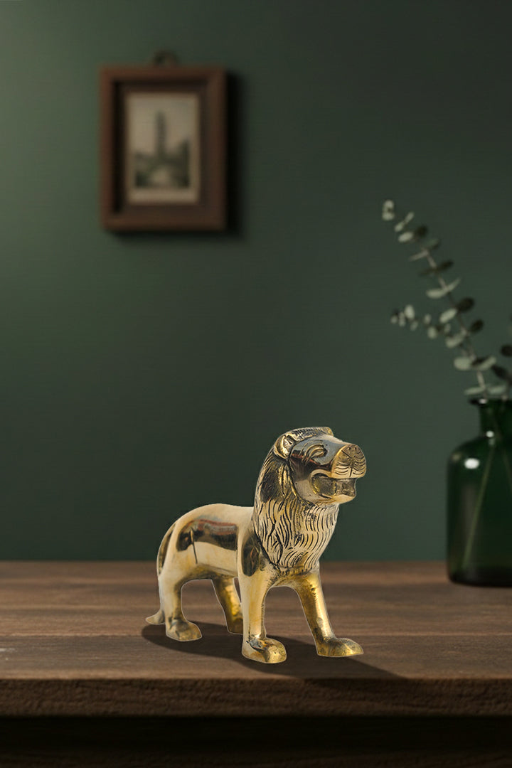 VASTU VARDAN BRASS LION STATUE 3.5 INCH (APPROX)