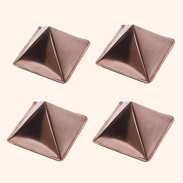 COPPER HOLLOW CURVE PYRAMID 2 INCH SET 4