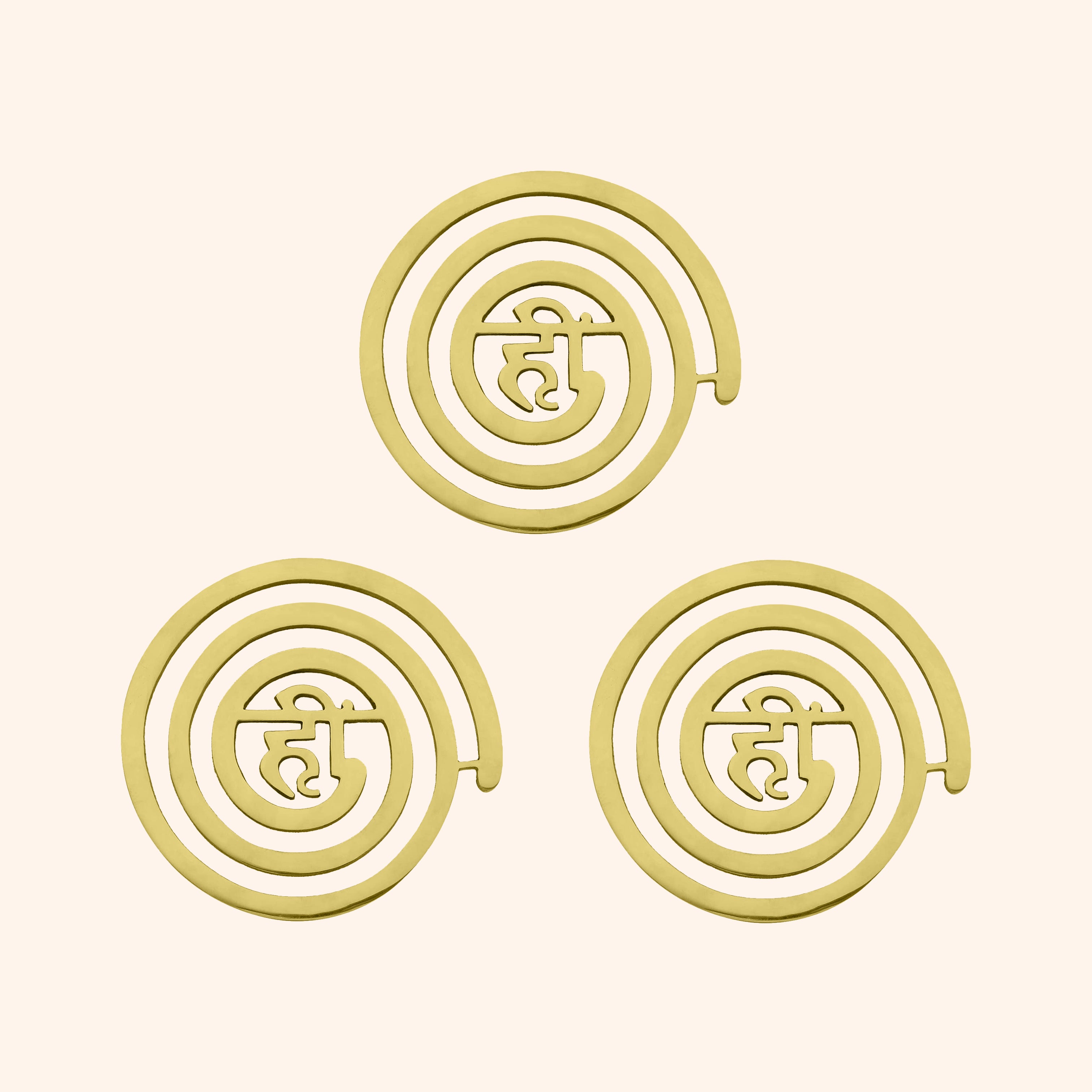 VASTU VARDAN BRASS HII HELIX 4 INCH PACK OF 3