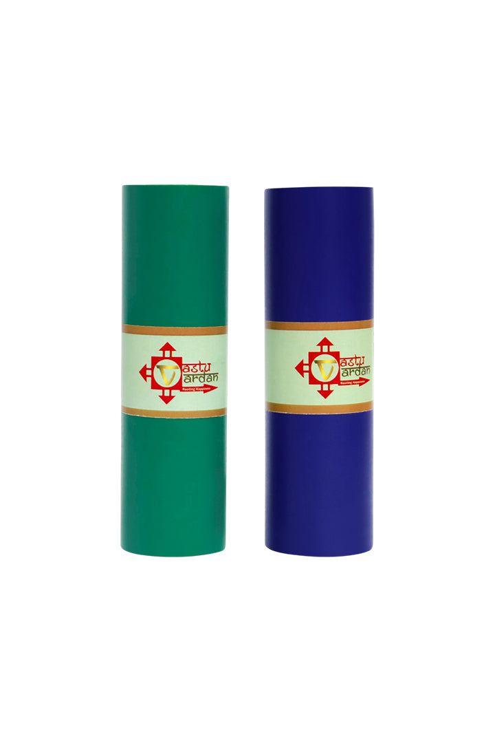 VASTU VINYL BLUE AND GREEN TAPE || 4 INCH || LENGTH- 8 FEET (APPROX) || PACK OF 2 || VASTU TAPE REMEDY || TOILET CORRECTION || VASTU TAPE ||