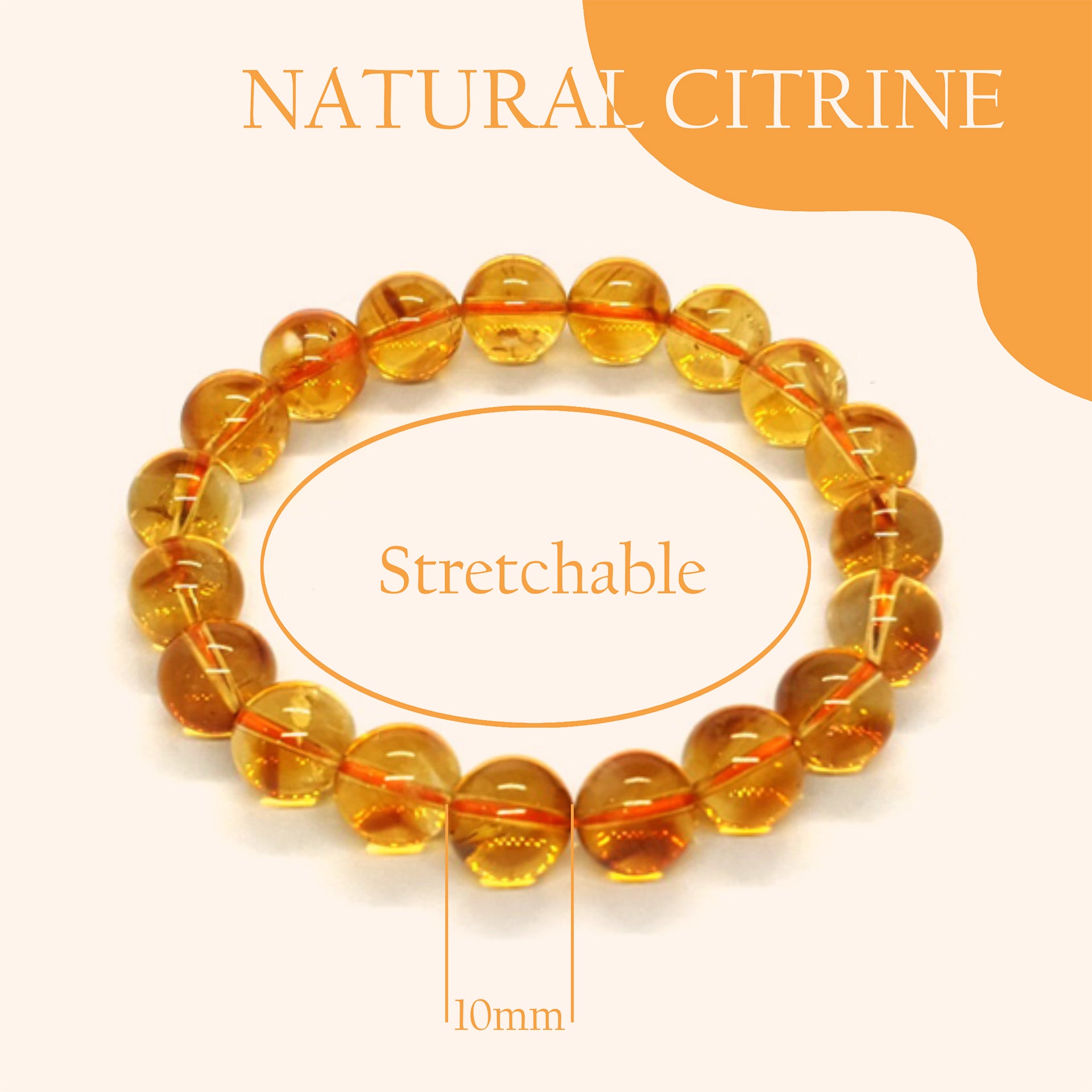 VASTU VARDAN NATURAL CITRINE 10 MM BRACELET