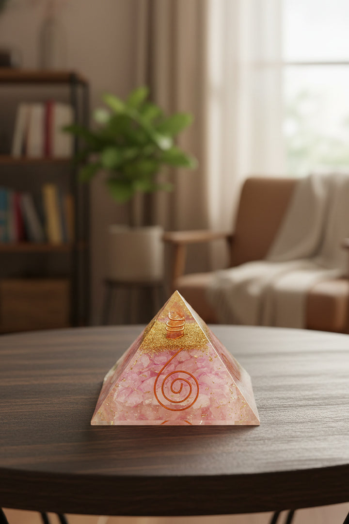 2 INCH ROSE QUARTZ CRYSTAL PYRAMID - Vastu & Energy correction