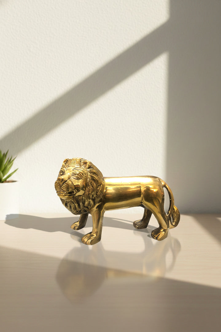 VASTU VARDAN BRASS LION STATUE 5.5 INCH (APPROX)