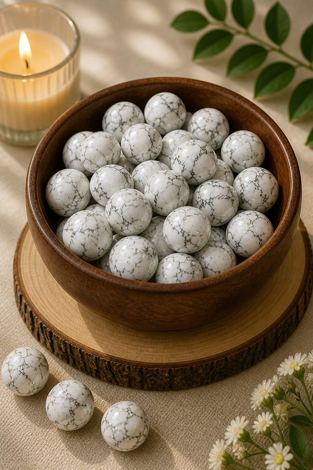 HOWLITE CRYSTAL TUMBLE - 100 GRAM - Enhances spiritual awareness & higher consciousness