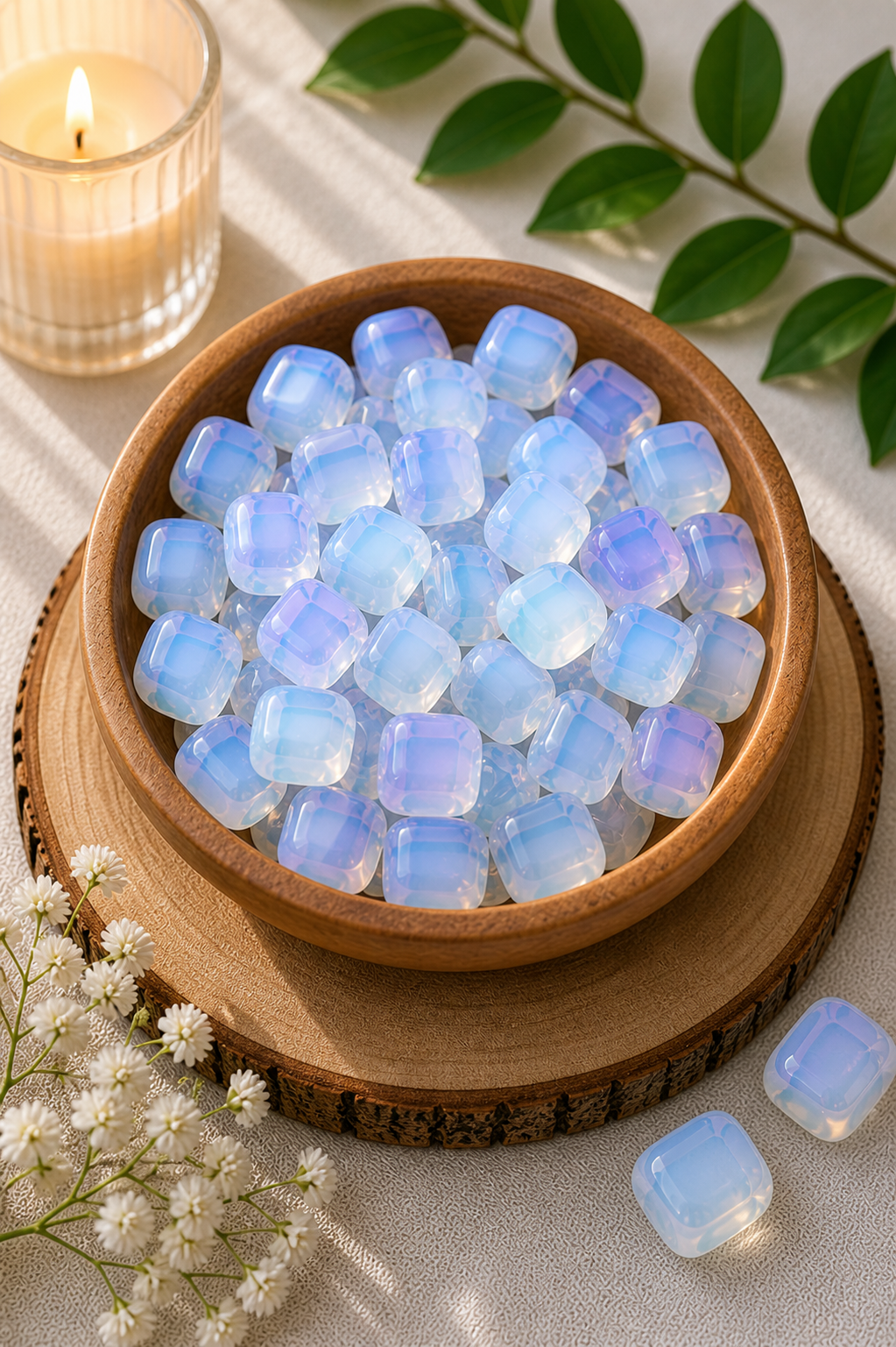 OPALITE CRYSTAL TUMBLE  - 100 GRAM - Helps activate higher awareness & positive thinking