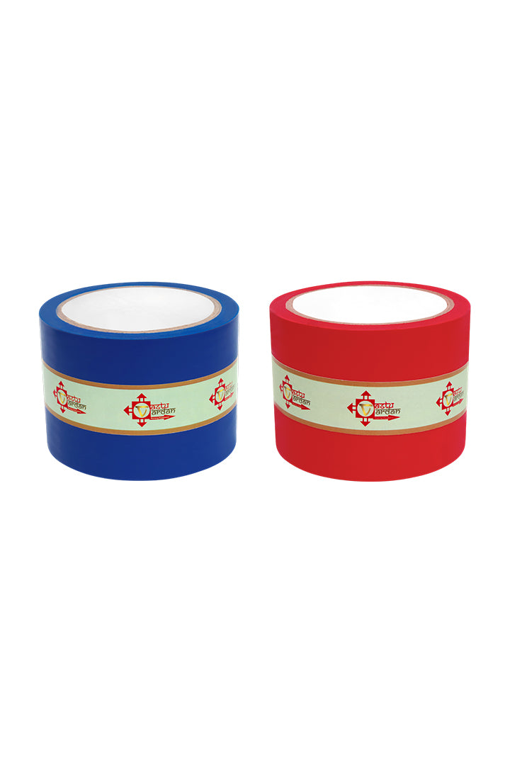 RED AND BLUE TAPE | 3 INCH | LENGTH- 16 METER APPROX | TOILET CORRECTION| VASTU TAPE REMEDY |PACK OF 2