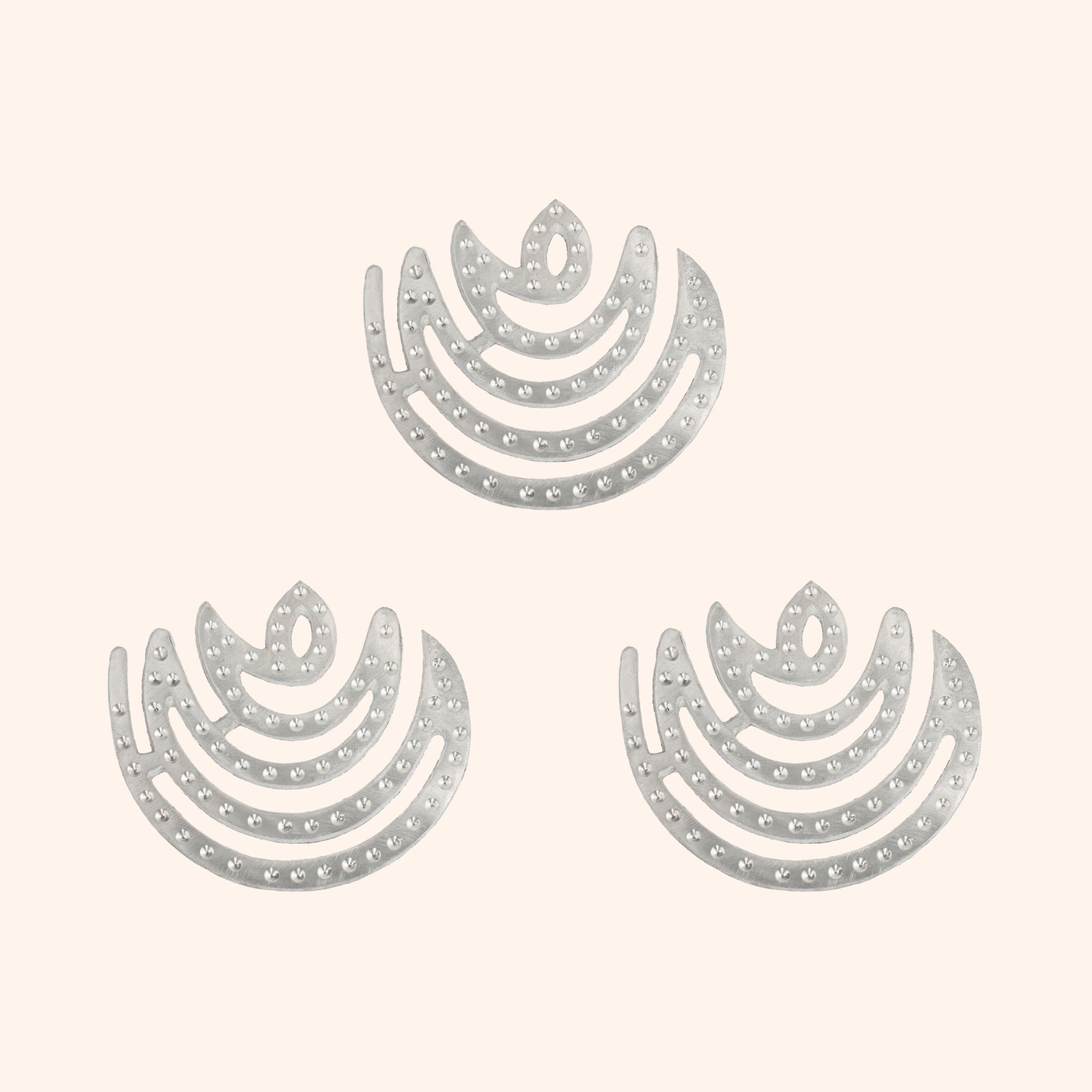 VASTU VARDAN ZINC MOON HELIX 4 INCH PACK OF 3