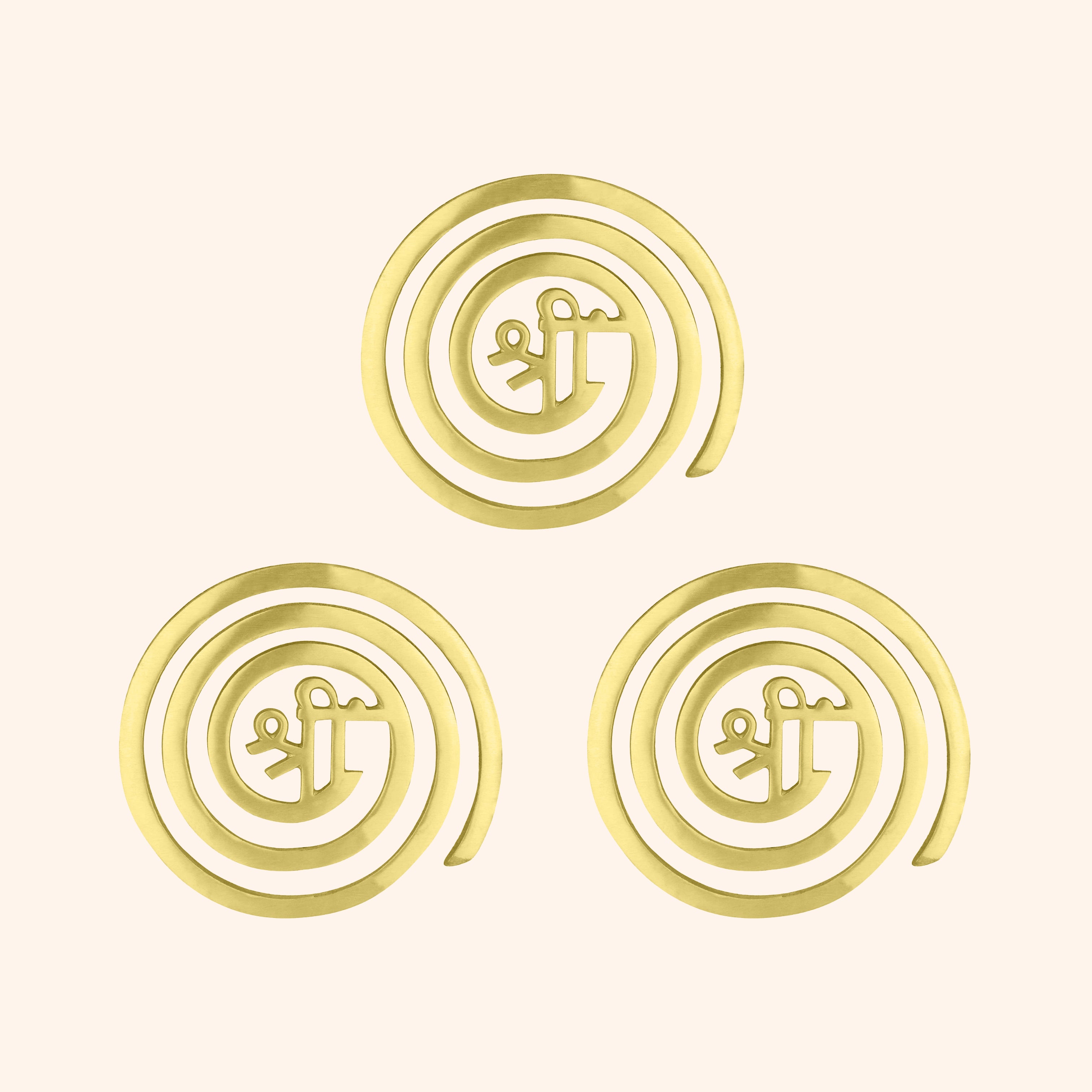 VASTU VARDAN BRASS SHREE HELIX 4 INCH PACK OF 3