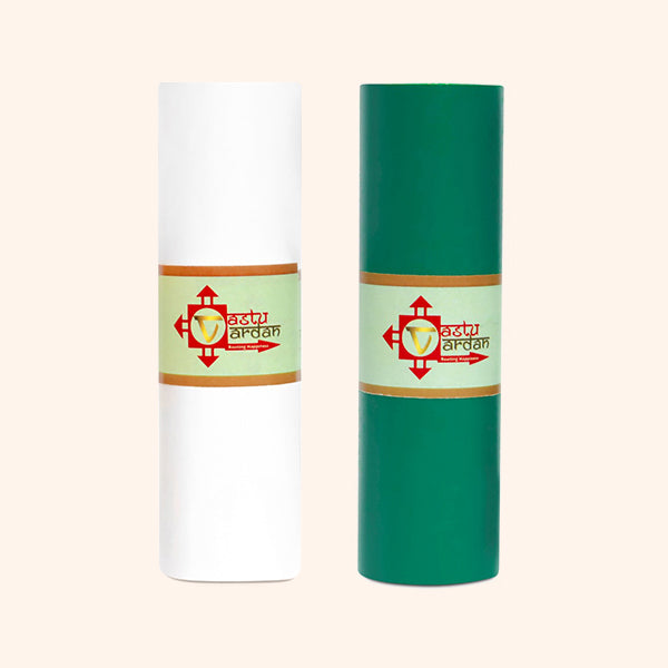 VASTU VINYL WHITE AND GREEN TAPE || 4 INCH || LENGTH- 8-10 FEET (APPROX) || PACK OF 2 || VASTU TAPE REMEDY || TOILET CORRECTION || VASTU TAPE ||