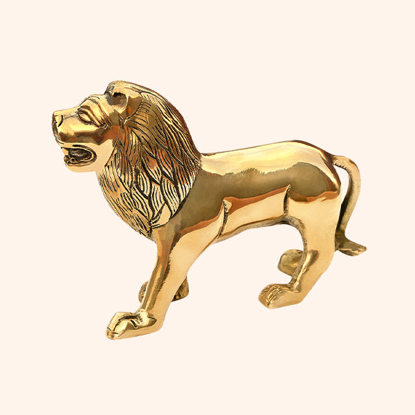 Brass lion statue