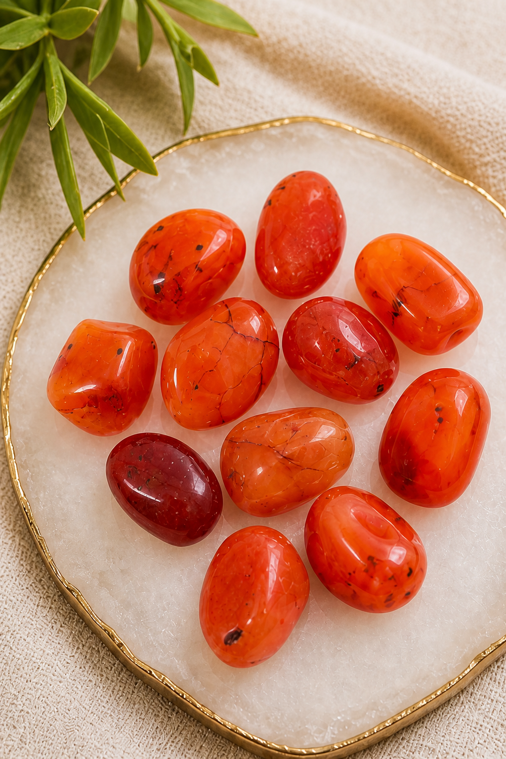 CARNELIAN CRYSTAL TUMBLE - 100 GRAM - Associated with passion and creativity