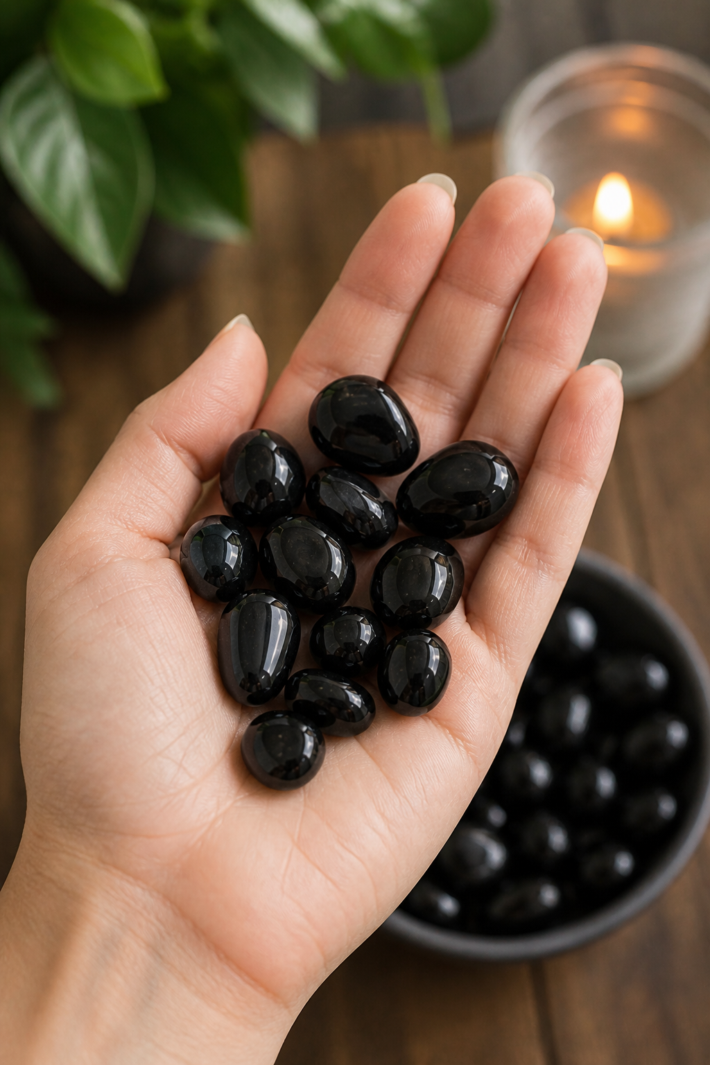 BLACK ONYX  CRYSTAL TUMBLE - 100 GRAM - Suitable for Reiki, healing sessions & spiritual practices