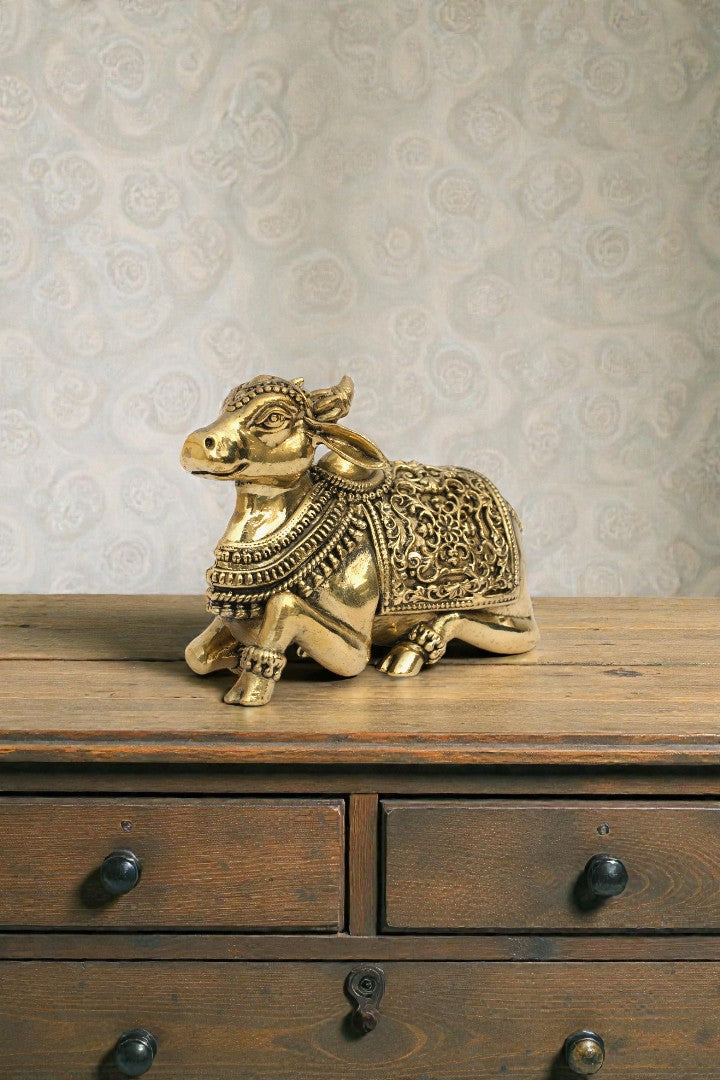 NANDI JI PREMIUM BRASS STATUE - 7 CM