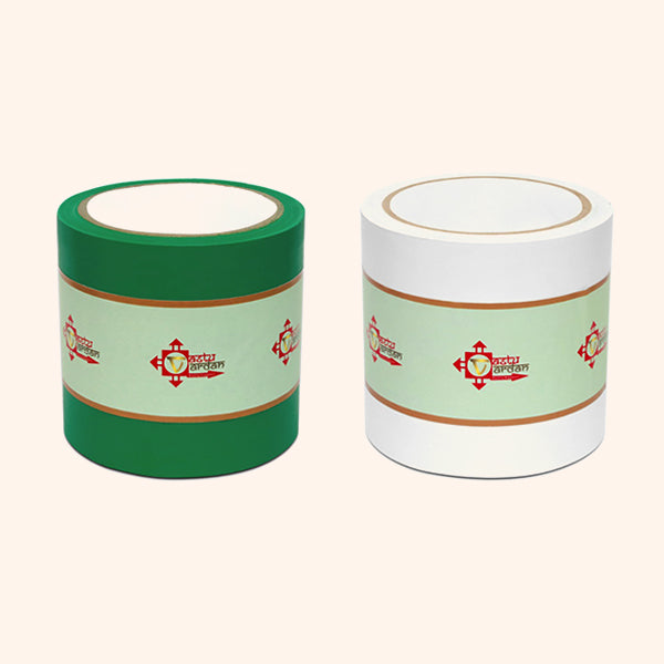 WHITE AND GREEN TAPE | 4 INCH | LENGTH- 16 METER APPROX | TOILET CORRECTION| VASTU TAPE REMEDY |PACK OF 2 |