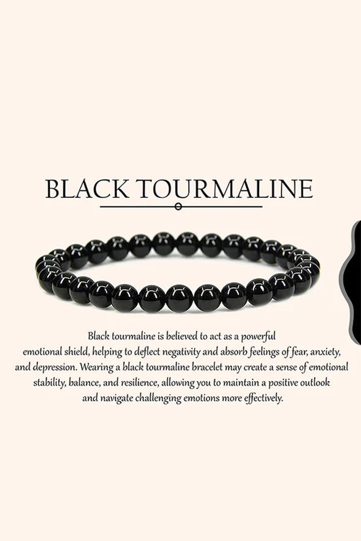 BLACK TOURMALINE ORIGINAL BRACELET - 8 MM BEADS - Protection & Grounding
