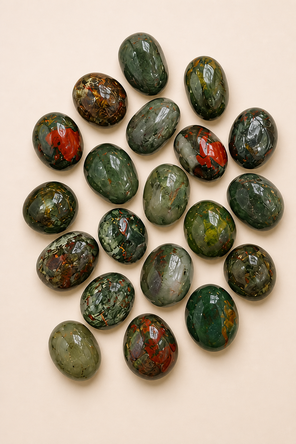 BLOOD STONE CRYSTAL TUMBLE - 100 GRAM - Feng Shui & positive energy placement.