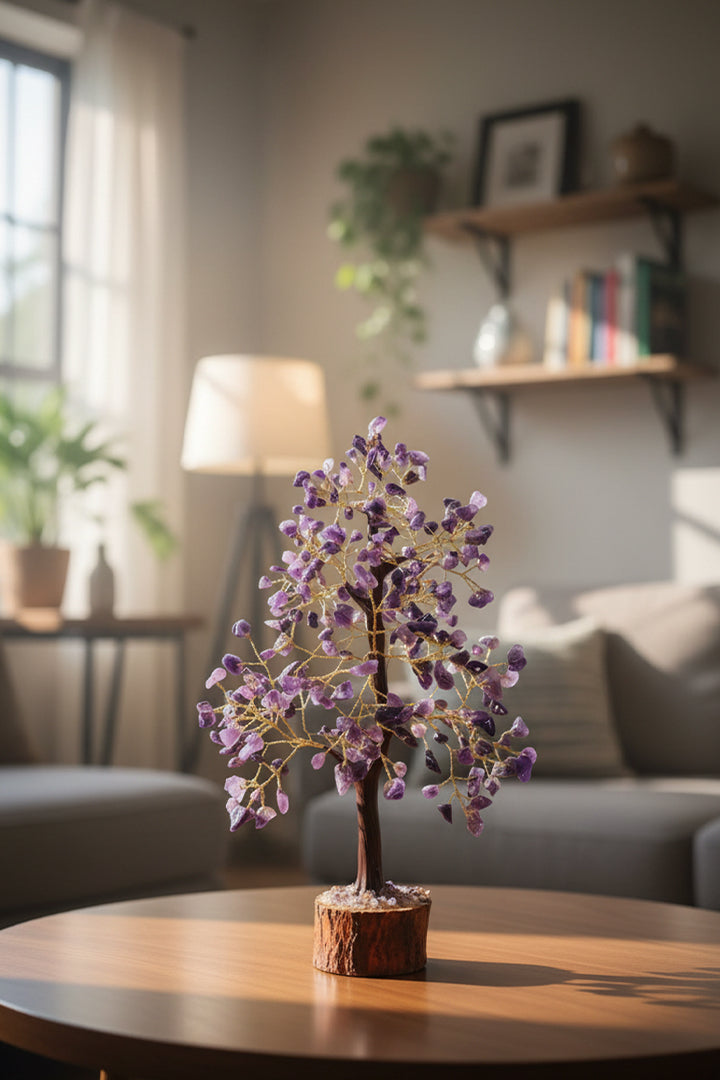AMETHYST TREE 600 BEADS  - Tree for Calmness &  Positive Energy