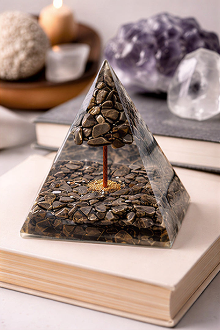 3 INCH PYRITE TREE CRYSTAL PYRAMID - Useful for meditation & clarity