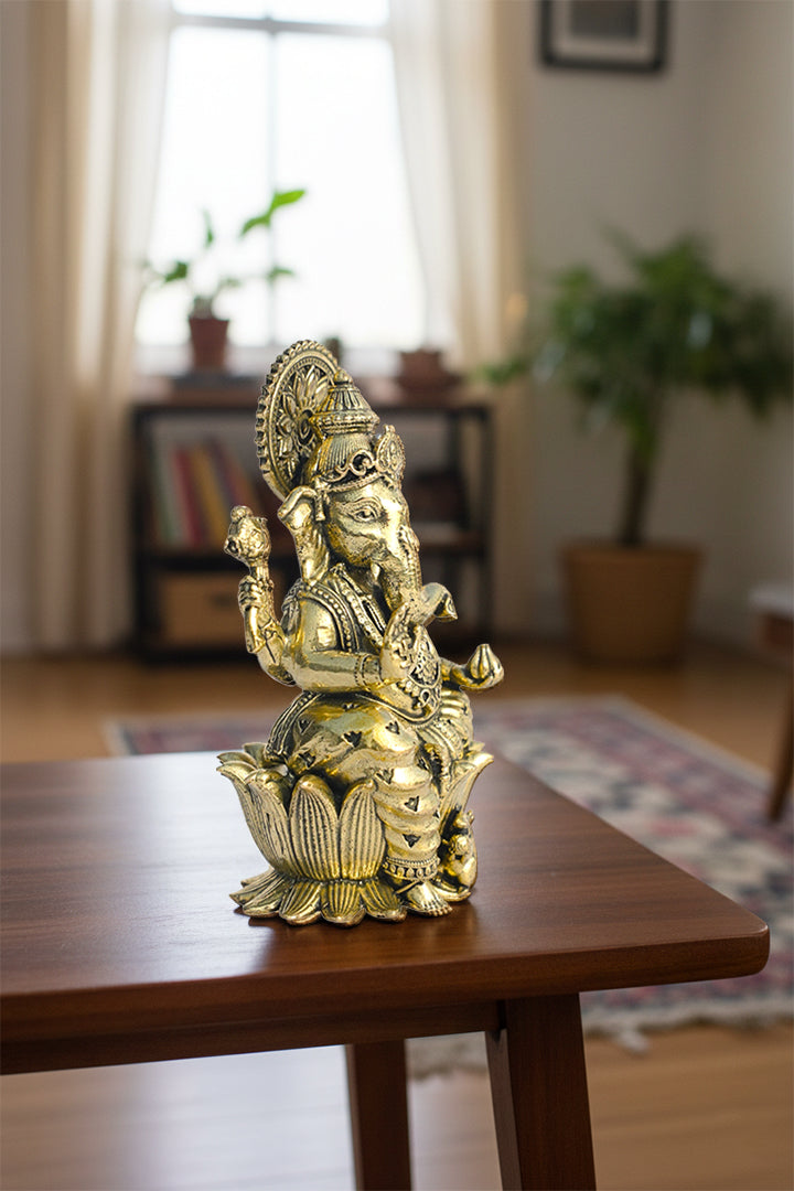 GANESH JI BRASS STATUE - 8 CM