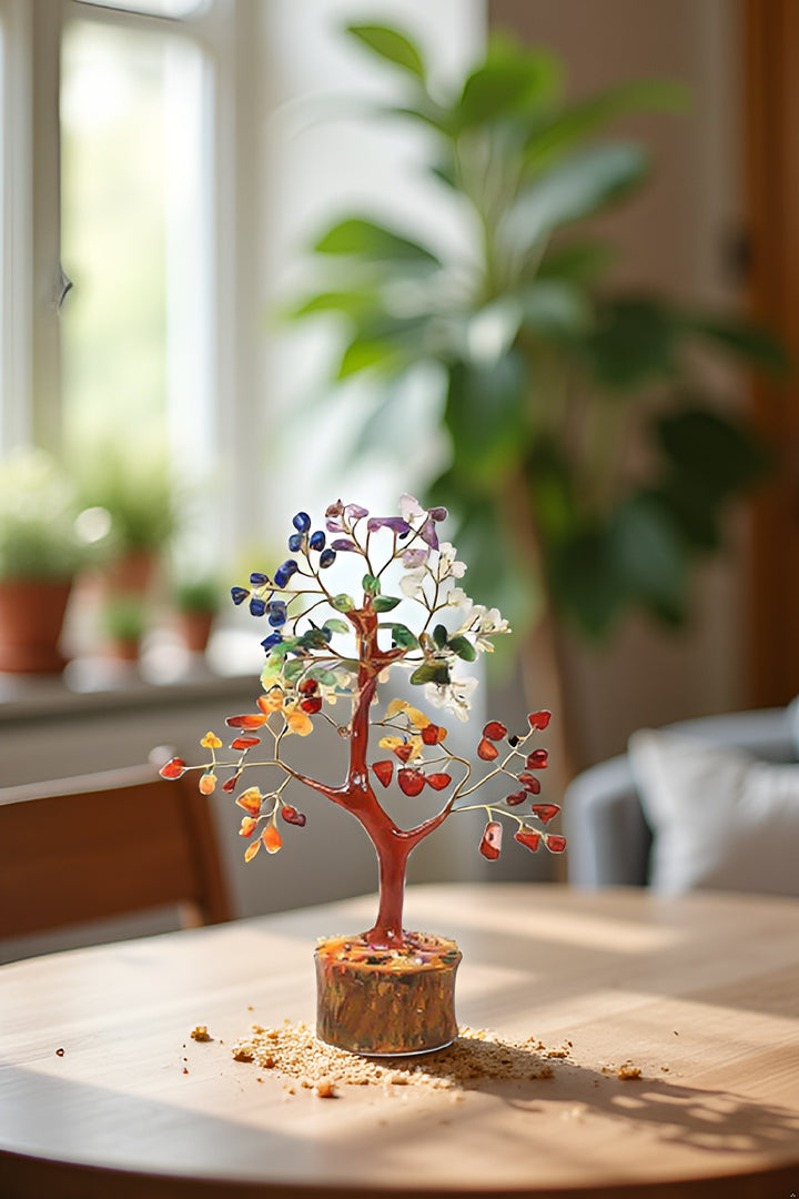 SEVEN CHAKRA TREE 100 BEADS - Energy, Balance & Elegant Décor