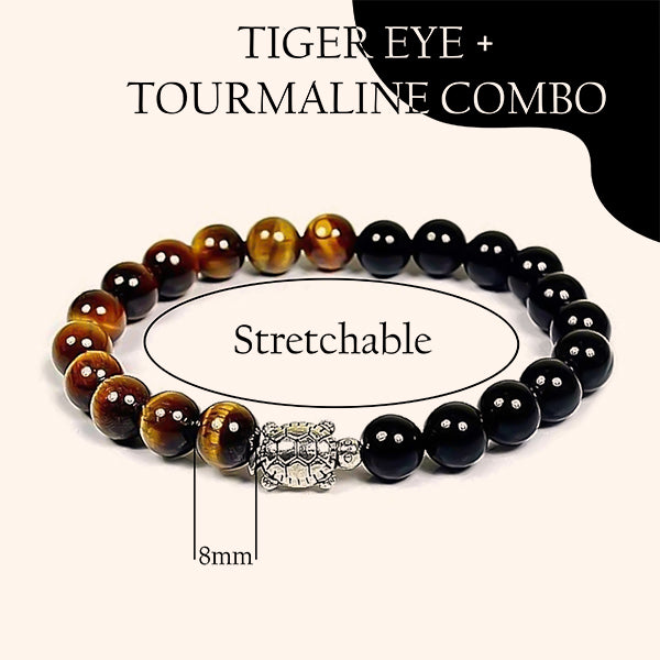 VASTU VARDAN TOURMALINE WITH TIGER EYE BRACELET