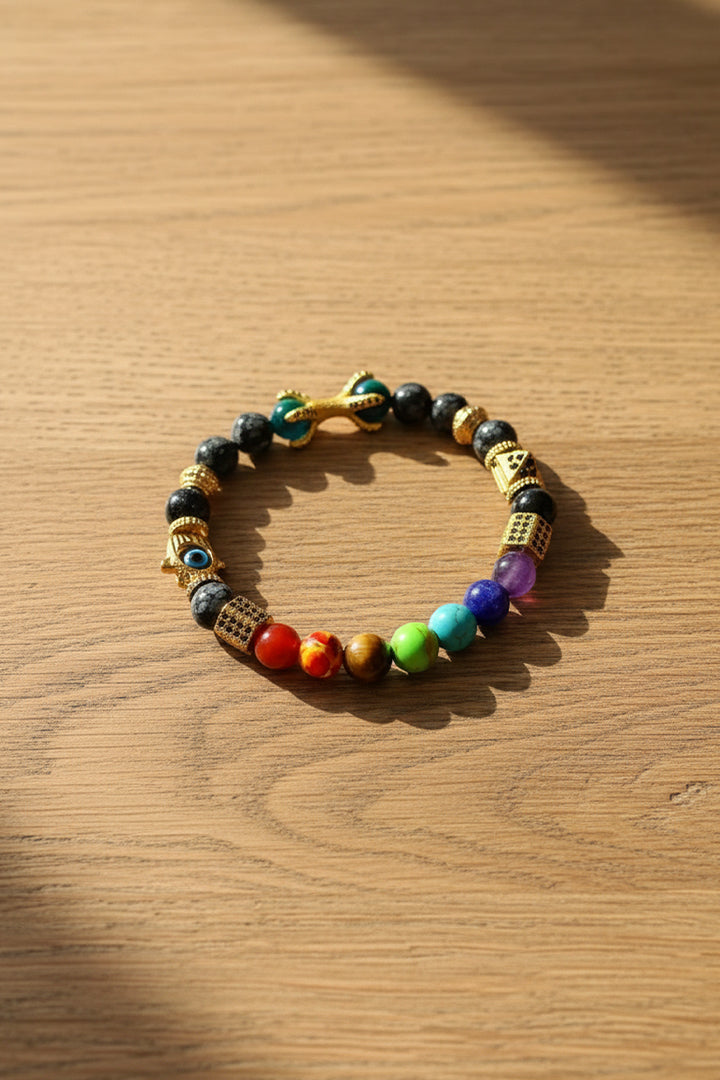 SEVEN CHAKRA DESTINY CLAW BRACELET - Balance, Harmony & Positive Energy