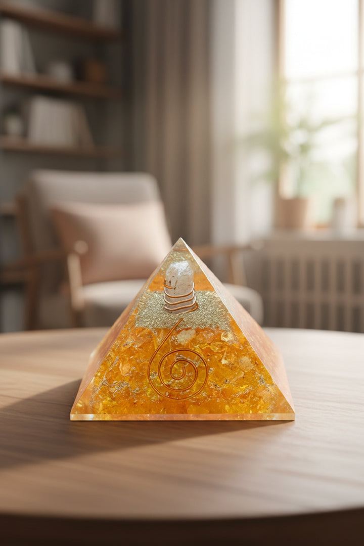 2 INCH CITRINE CRYSTAL PYRAMID -  Manifestation & Energy Amplifier
