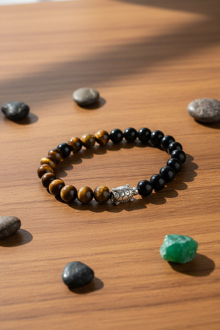 TOURMALINE + TIGER EYE BRACELET  - Protection, Confidence & Grounding