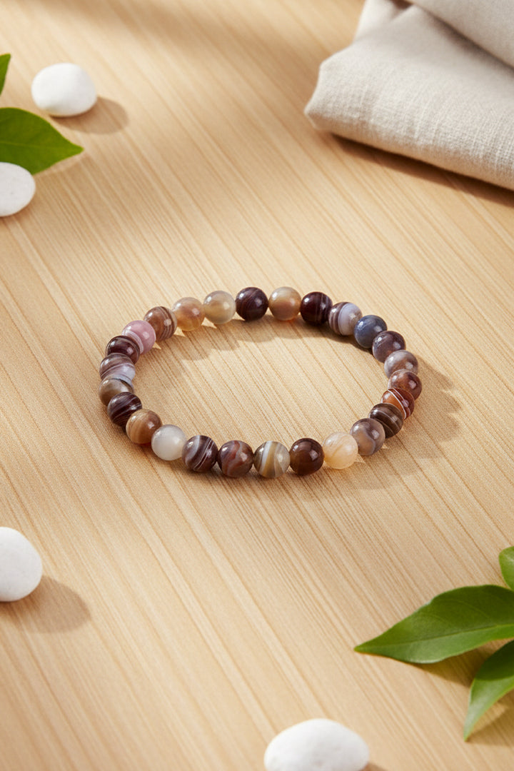 BOTSWANA AGATE BRACELET - Calmness, Protection & Emotional Balance
