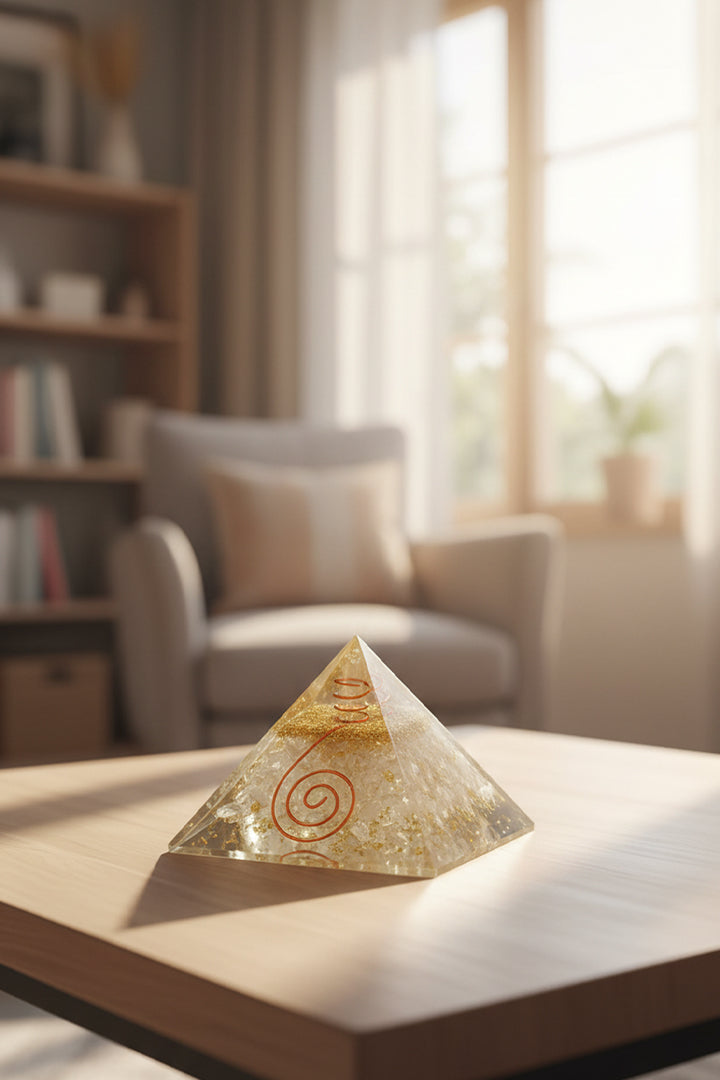 2 INCH SELENITE CRYSTAL PYRAMID - Energy Amplifier & Vastu Balance