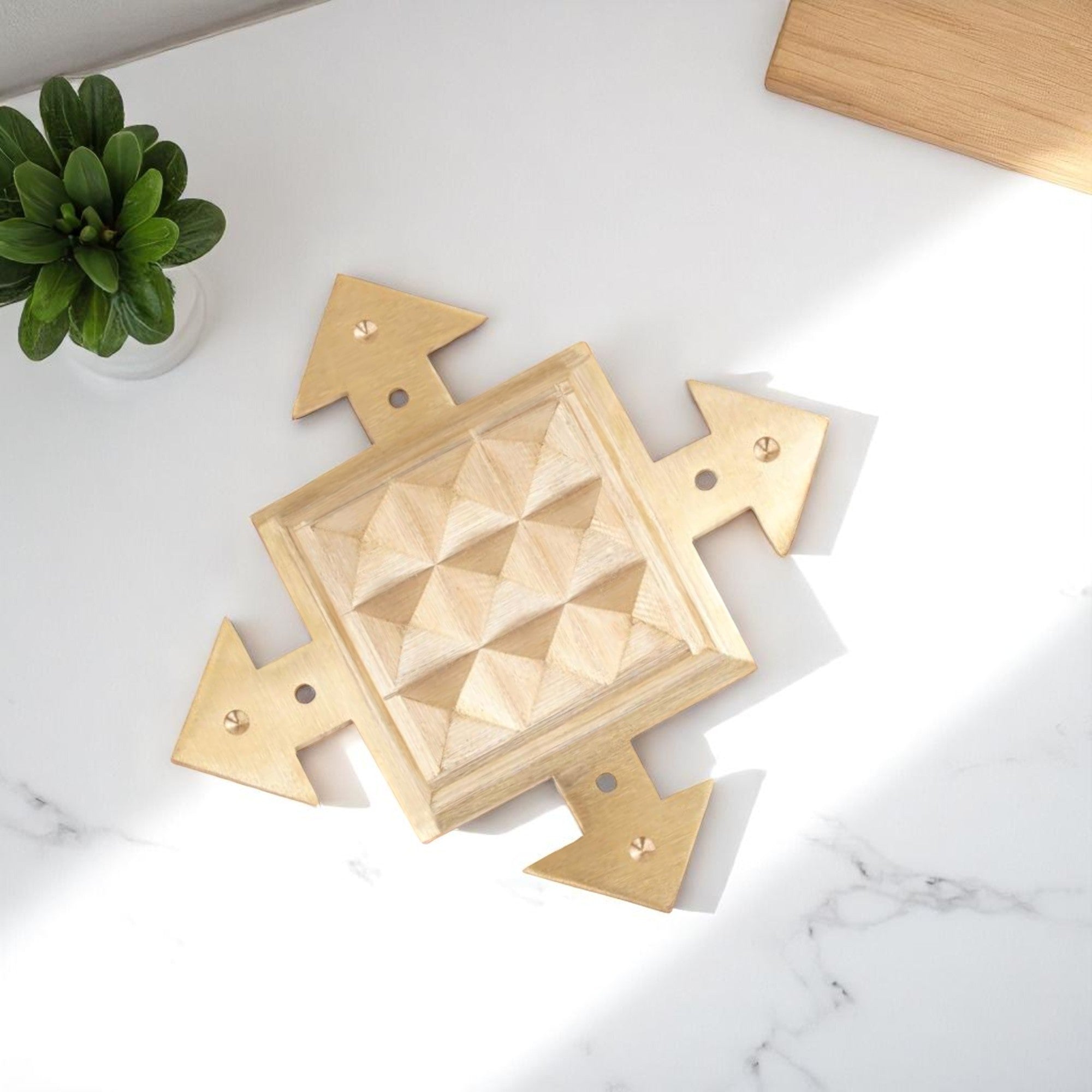 VASTU VARDAN BRASS PYRAMID ARROW HELIX (4 INCH)