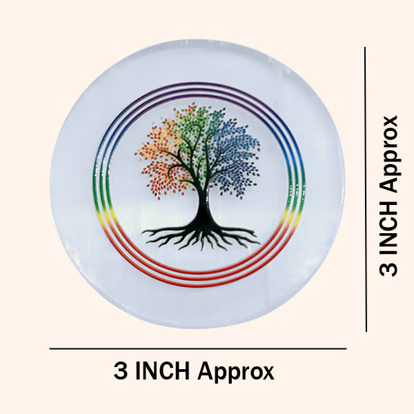 KALPVRIKSHA SELENITE CHARGING ROUND PLATE 3 INCH