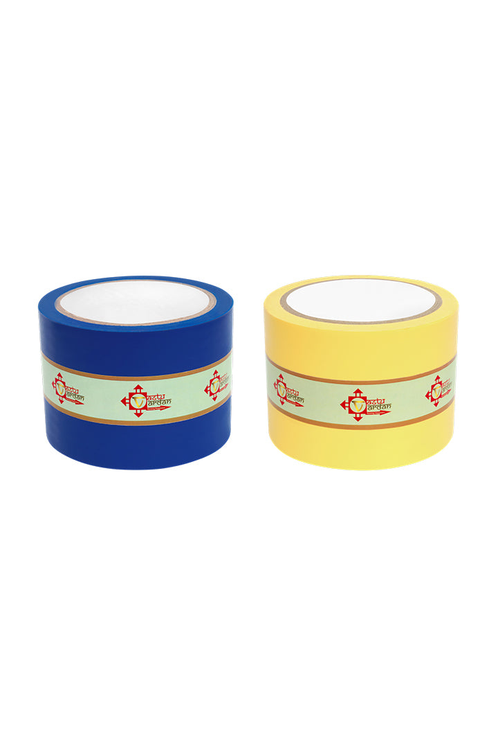 BLUE AND YELLOW TAPE | 3 INCH | LENGTH- 16 METER APPROX | TOILET CORRECTION| VASTU TAPE REMEDY |PACK OF 2