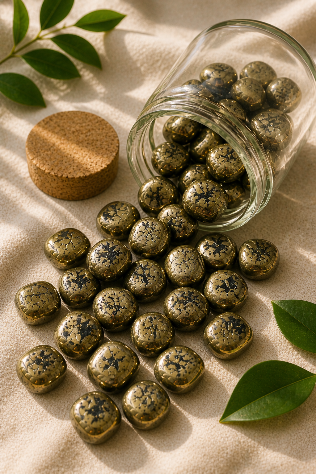 GOLDEN PYRITE CRYSTAL TUMBLE - 100 GRAM - Promotes overall health &  positivity