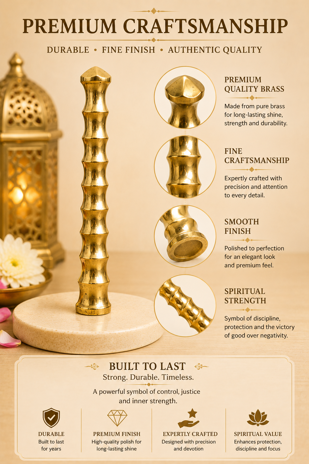 BRASS YAMA DANDA DIGPAL SHASTRA STATUE