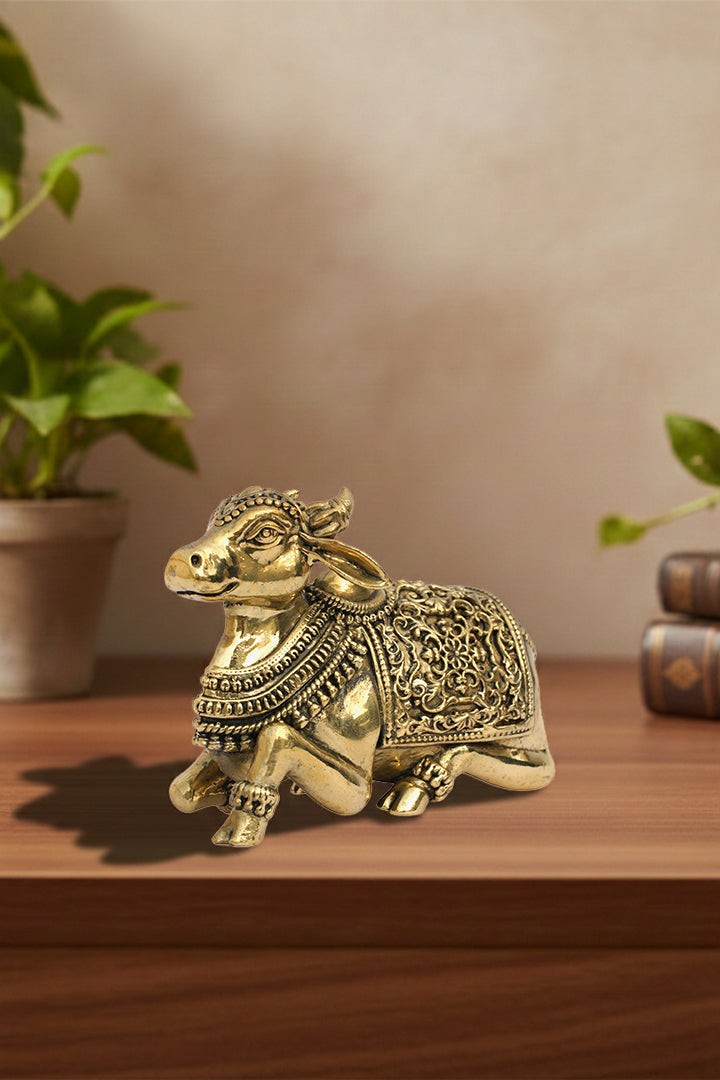 NANDI JI PREMIUM BRASS STATUE - 7 CM