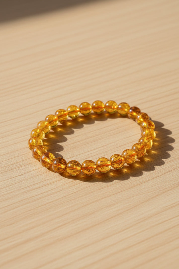CITRINE BRACELET - 10 MM -  Wealth, Confidence & Positivity
