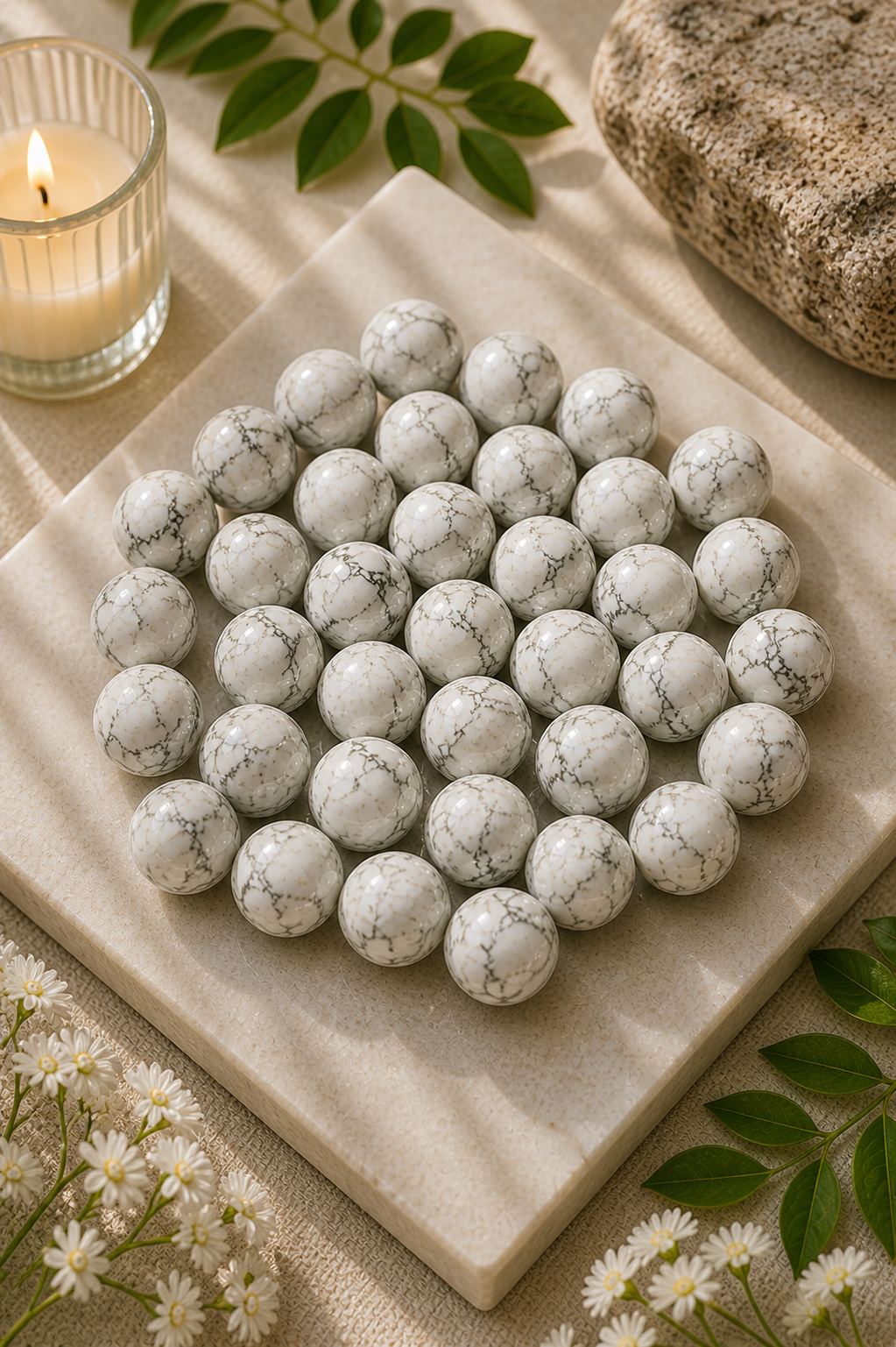 HOWLITE CRYSTAL TUMBLE - 100 GRAM - Enhances spiritual awareness & higher consciousness