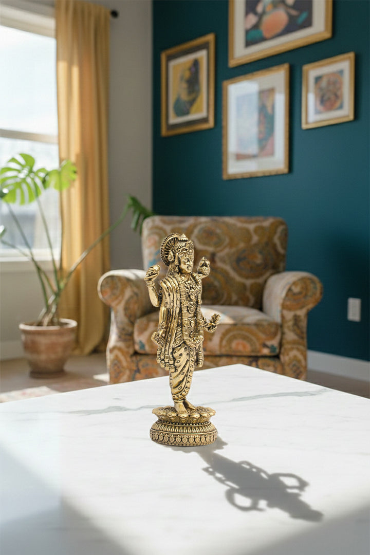 DHANVANTRI JI BRASS STATUE - 5 INCH