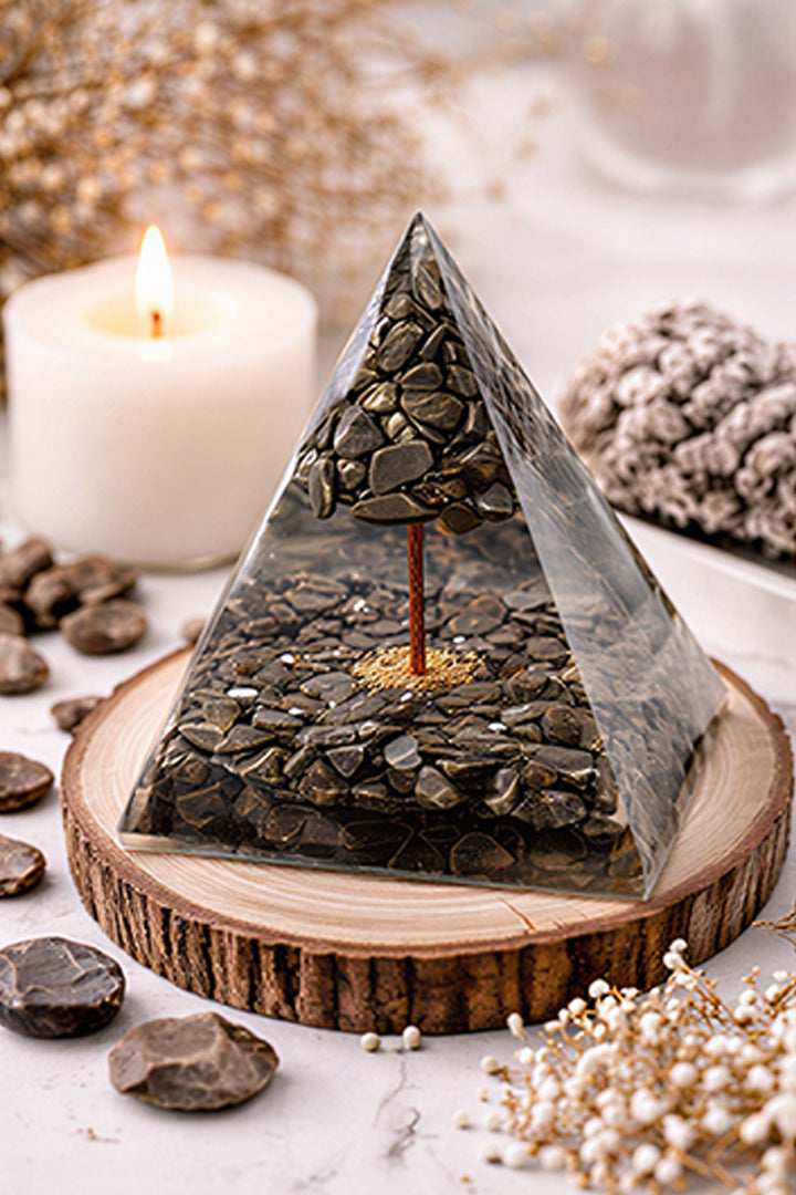3 INCH PYRITE TREE CRYSTAL PYRAMID - Useful for meditation & clarity