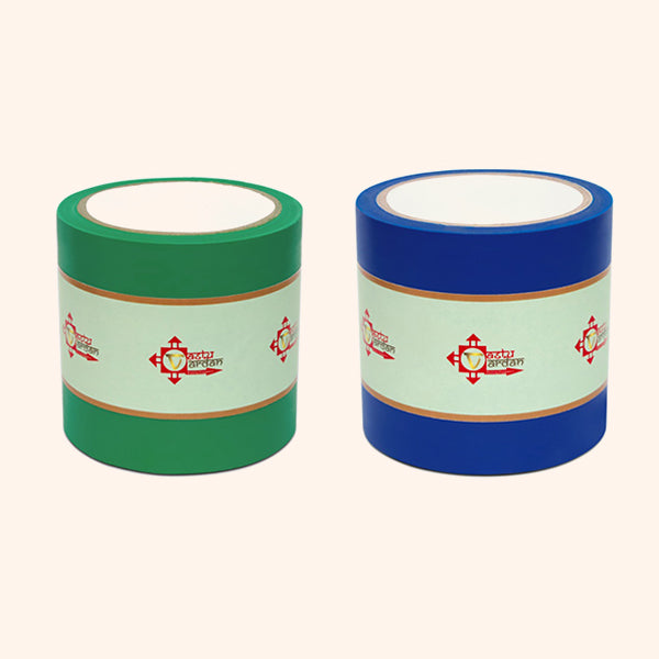 BLUE AND GREEN TAPE | 4 INCH | LENGTH- 16 METER APPROX | TOILET CORRECTION| VASTU TAPE REMEDY |PACK OF 2 |