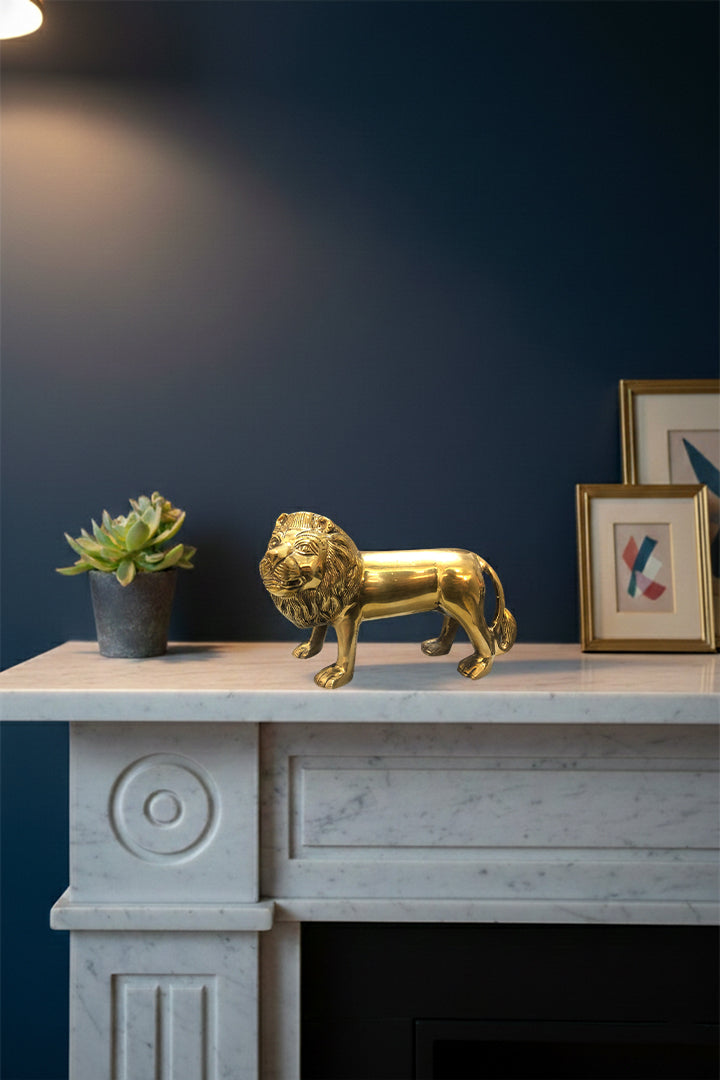 VASTU VARDAN BRASS LION STATUE 5.5 INCH (APPROX)