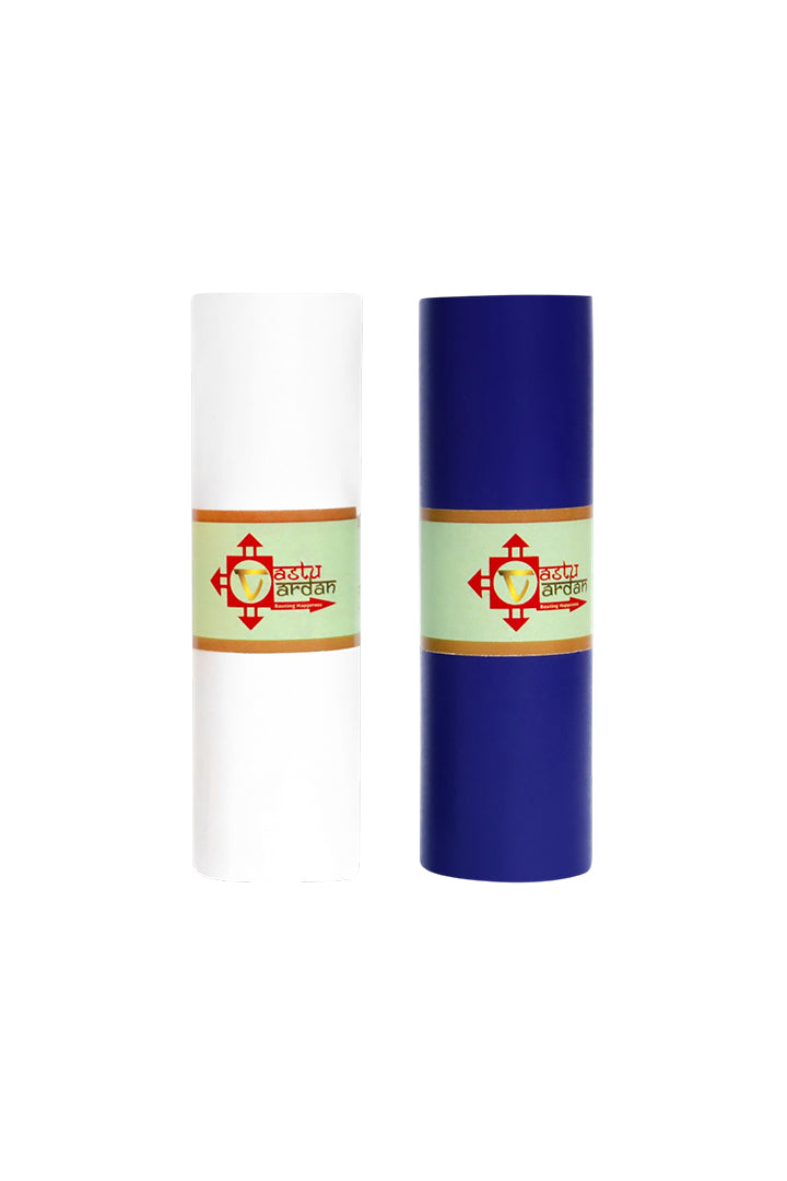 VASTU VINYL BLUE AND WHITE TAPE || 4 INCH || LENGTH- 8-10 FEET (APPROX) || PACK OF 2 || VASTU TAPE REMEDY || TOILET CORRECTION || VASTU TAPE ||