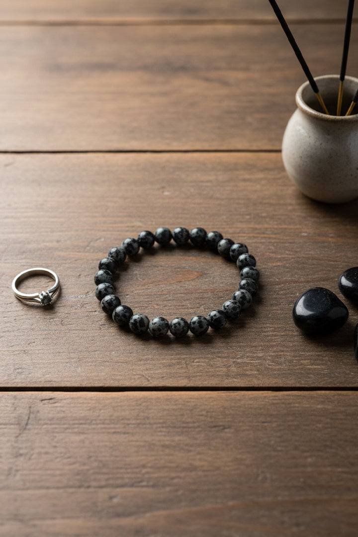 SNOWFLAKE OBSIDIAN BRACELET - Purity, Balance &amp; Protection