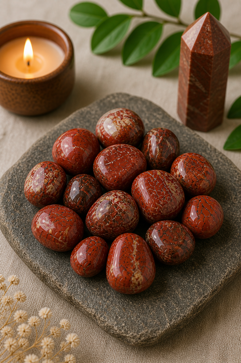 RED JASPER CRYSTAL TUMBLE 100 GRAM -  Grounding, Strength & Stability