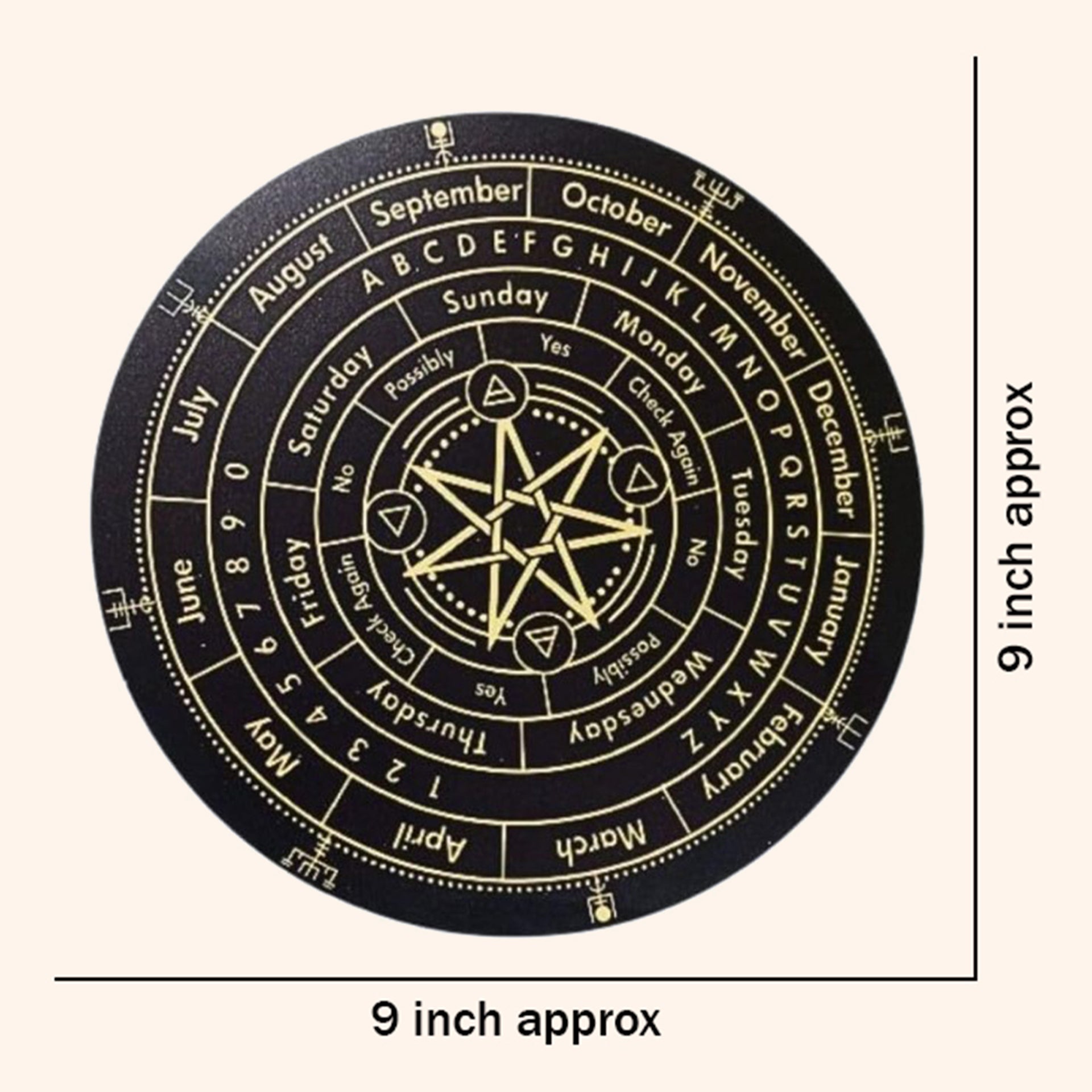 VASTU VARDAN SEVEN STAR DOWSING BOARD WITH BRASS PENDULAM (PENDULAM ASSORTED) 9 INCH