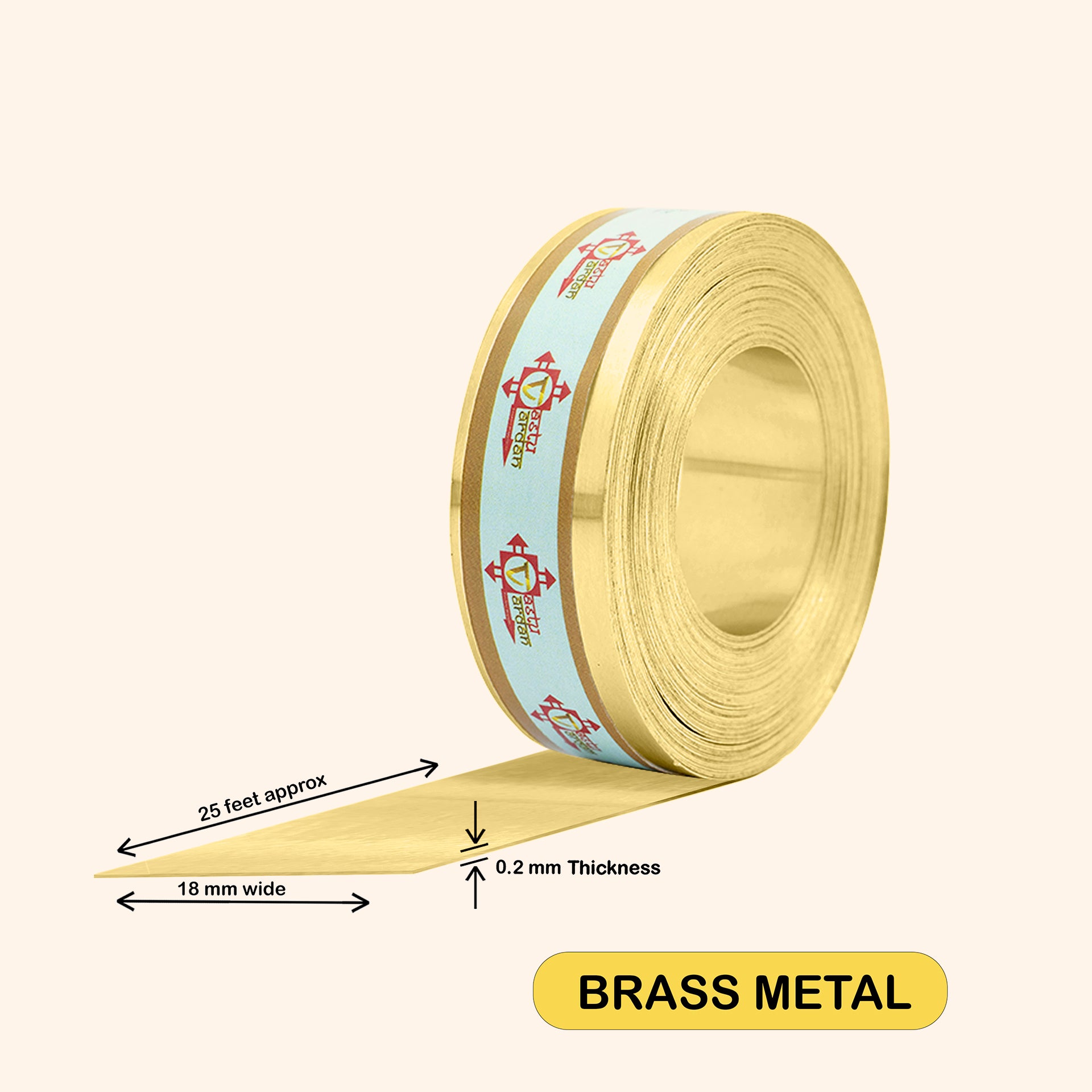 VASTU VARDAN 25 FEET 0.75 BRASS STRIP