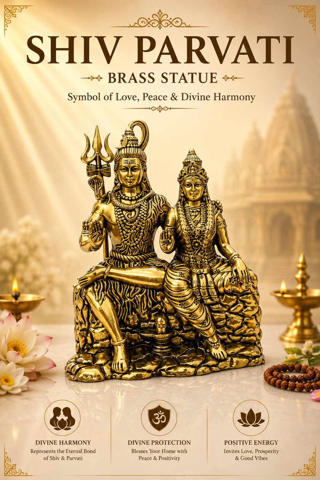 SHIV PARVATI JI PREMIUM BRASS STATUE